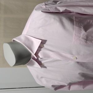 Southern Pines mens pink and white micro gingham plaid cotton shirt. Large